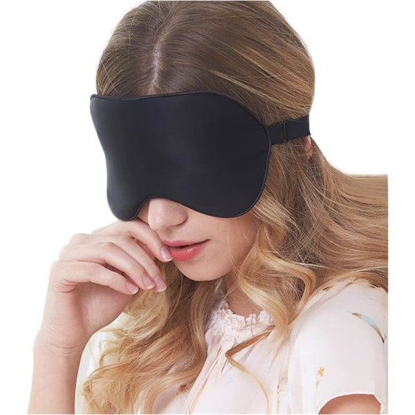 Sovmask 100% silke Svart