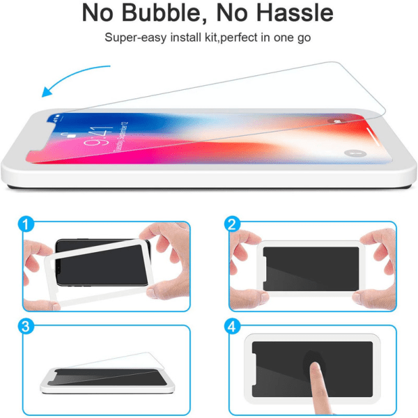 2-delat skärmskydd i härdat glas för iPhone XS/X