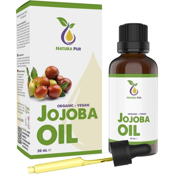 Olja BIO 50 ml - 100 % naturlig, kallpressad, vegansk - Jojobaolja för hudvård, hår, ansikte
