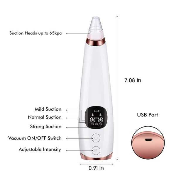 Blackhead Remover USB Charging with 6 Interchangeable Cleaning