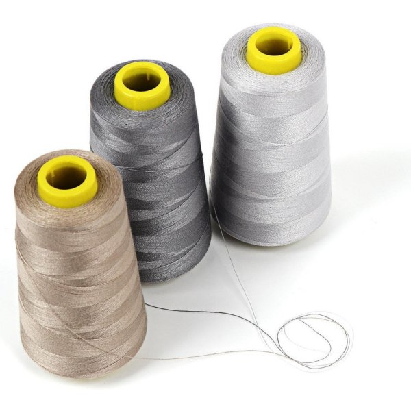 100 % polyester overlock symaskin tråd för Serger 5 färger 3000 Yard Cones