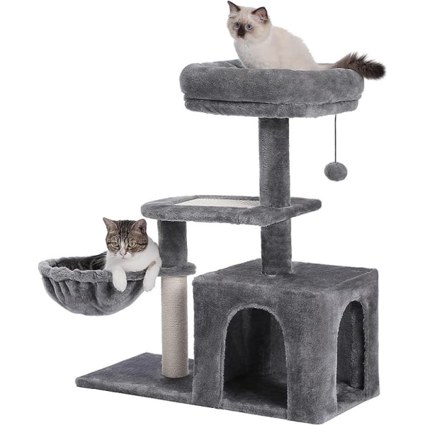 Cat Tree for Small Cats, Plush Cat Tower with Big Cat House