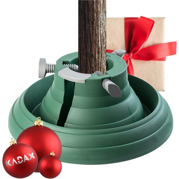 Grönt julgransställ med behållare, robust julgransställ, 2,5 m grönt