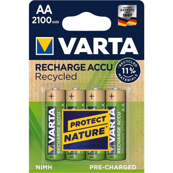 NiMH-batteri 'RECHARGE ACCU Recycled', Mignon AA 4st