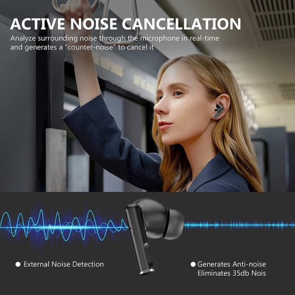 Bluetooth-hörlurar, in-ear-hörlurar, trådlösa hörlurar med klara mikrofoner, Bluetooth 5.0-hörlurar, IPX6