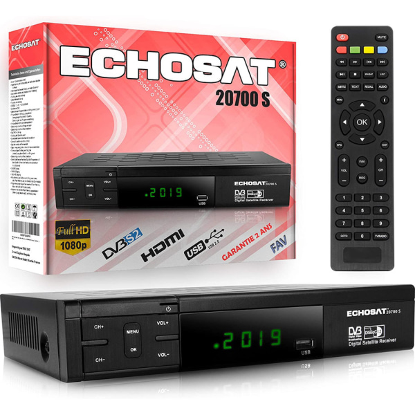 Echosat HDMI Scart HD-Mottagare Satellit DVB S2 HD-Mottagare