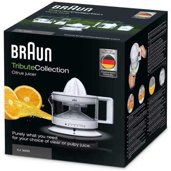 Brun citruspress, 20 W, 350 ml, vit [Energiklass A]