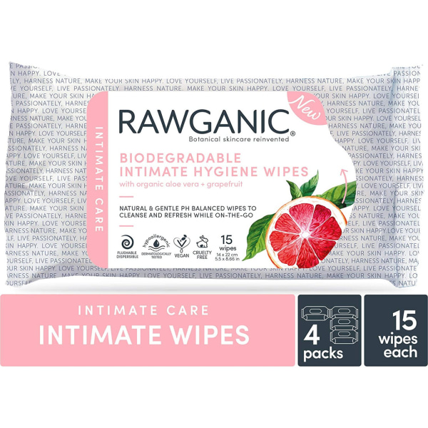 Rawganic skonsamma biologiska intimhygienhanddukar för kvinnor