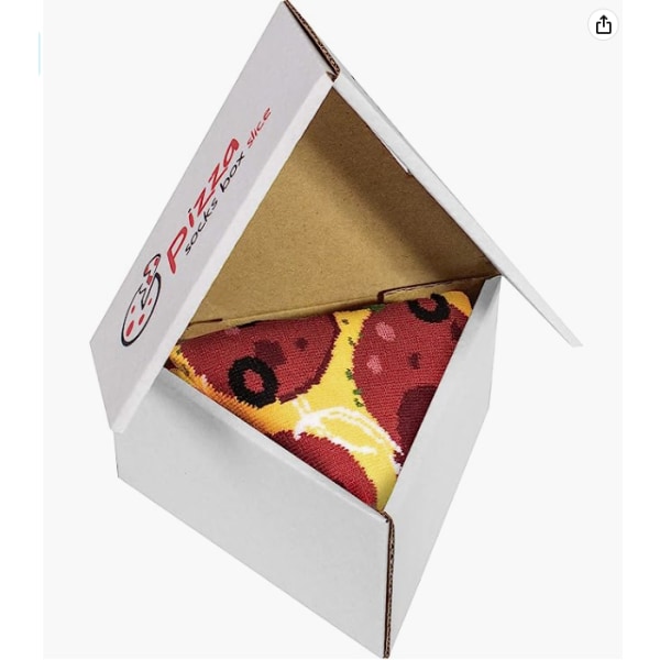 Pizza Socks Box Slice – Pepperoni – kvinnor män pizza strumpor 1 par