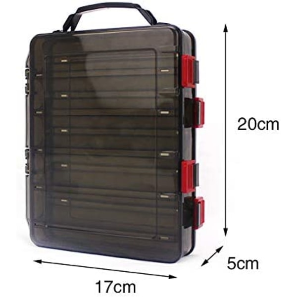 Fishing Lure Tackle Box, Storage Trays, Double-Sided 10 Compartments