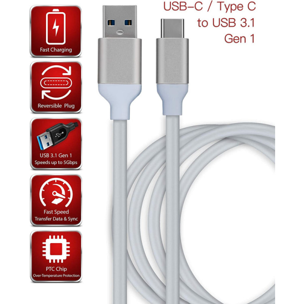 För Samsung Galaxy S10 Lite - TYPE C till USB Silver & White