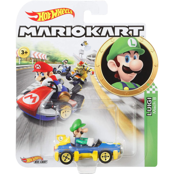 Hot Wheels GBG27 - Mario Kart Replica 1:64 Diecast Luigi, Toy from 3 Years