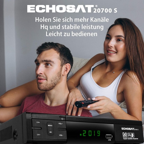 Echosat HDMI Scart HD-Mottagare Satellit DVB S2 HD-Mottagare