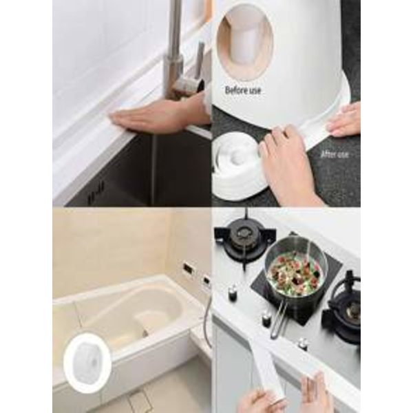Vedenpitävä ja homeenkestävä wc-saumanauha, leveys: 3,8 cm / 1,49 tuumaa, kokonaispituus: 200 cm / 78,74 tuumaa