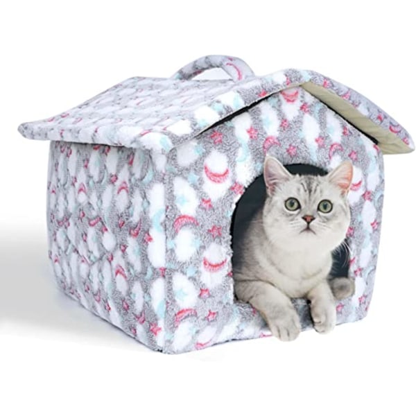 Pet Tent Cave Bed for Cats Small Dogs - 42x39x33cm Soft Plush Pet Cave/Cat Bed with Removable