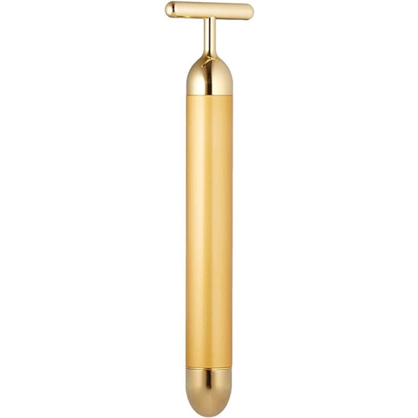 24K Golden Pulse Face Massager T-Shape Bar Vattentätt ansiktslyft