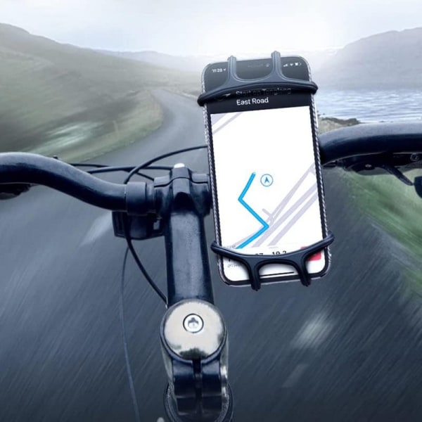 Silikon Mobilhållare Cykel Universal Mobiltelefon Cykelhållare 3,5-6,5 tum Smartphone,