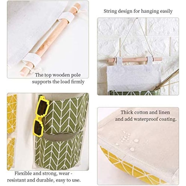 3 Pcs Wall Hanging Storage Bags, 60 * 20cm Stackable 3 Layer Hanging Bag