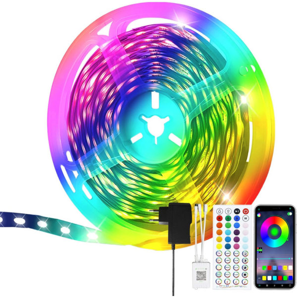 RGB LED Strip 20M Stripes - App Bluetooth band, 16 miljoner musiksynkroniseringssträng