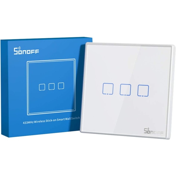 Smart Wall Switch, Sonoff Wireless WiFi Connected Light Switch med fjärrkontroll