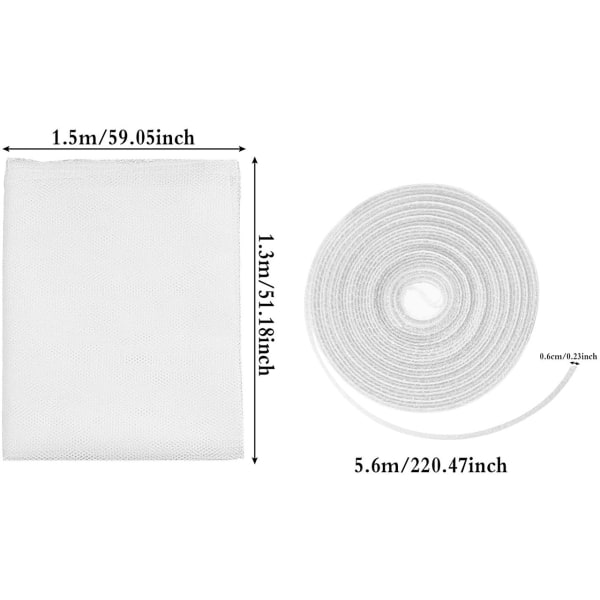 6 pack-Myggnät /Insektsnät till Fönster-Klippbar - 150x130cm Vit