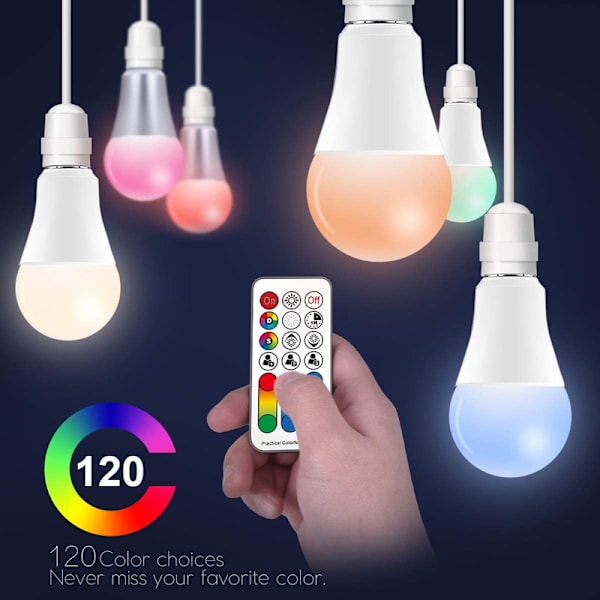 LED-lampor färgskiftande Dimbar 10W E27 Edison RGBW-lampor (2-pack)