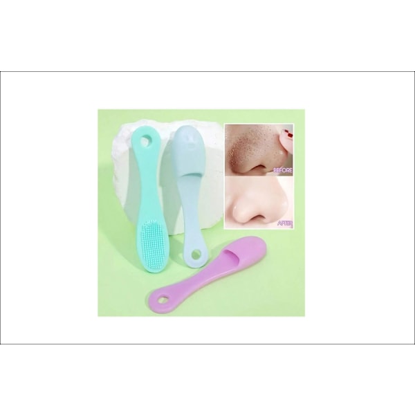 6pc Gentle Silicone Nose Brush Massage Scrubber With Portable Exfoliating And Pore Cleansing Beauty Tool,