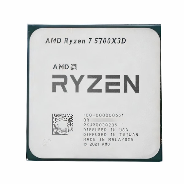 Helt nya AMD Ryzen 7 5700x3D / 3 GHz Tray Processor svart