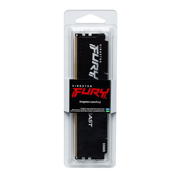 Kingston FURY Beast, 16 GB enkel minnesmodul DDR5, 5200MHz svart