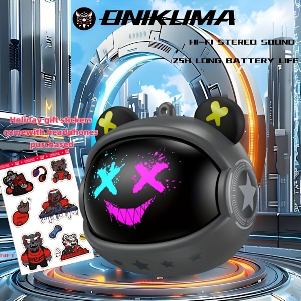 ONIKUMA T20 Black Earbuds TWS Bluetooth-hörlurar för iPhone och Android svart
