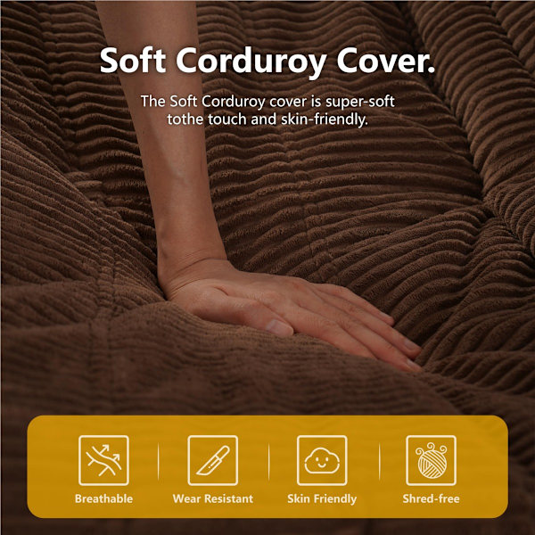 Togo Ensitssoffa - Beige - Ingen montering, Ergonomiskt helkroppsstöd, högdensitets fjädrande skum, Premium Soft-Touch-klädsel vit