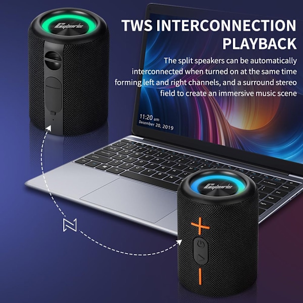Cyboris S10 Split Bluetooth-högtalare svart