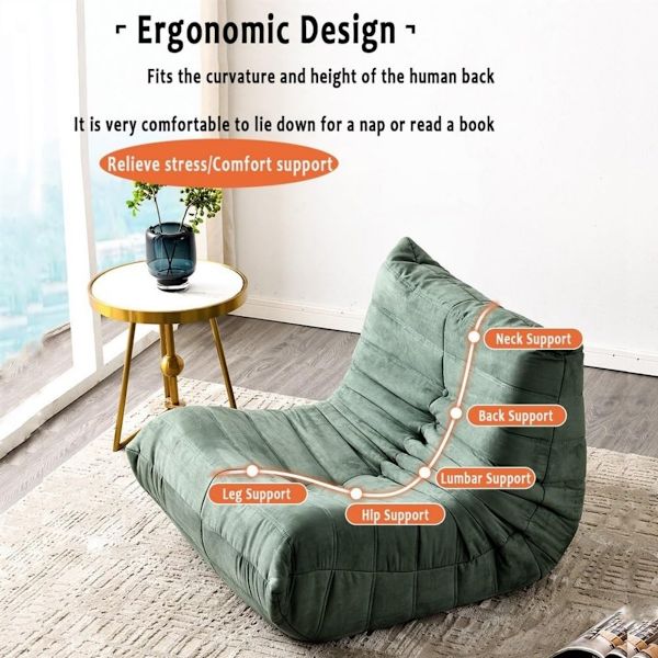 Togo ensitsig soffa - beige - ingen montering, dubbelskikts skum, ergonomisk design, mjuk klädsel vit