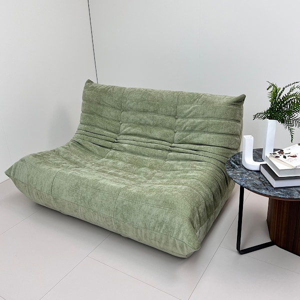 Togo Loveseat Sofa - Foliage Green - Ready-to-Use, Ergonomic Comfort, Double-Layer Foam, Premium Soft-Touch Fabric grön