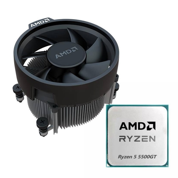 Helt nya AMD Ryzen 5 5500GT Tray Processor med kylare svart