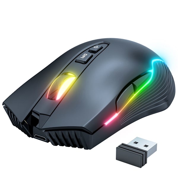 ONIKUMA CW905 Trådlös RGB Svart Bluetooth USB 3600 DPI Spelmus svart