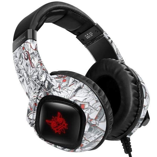 Gaming Headset ONIKUMA K19 Kamouflage Vitt Over-Ear Trådbundet Headset vit