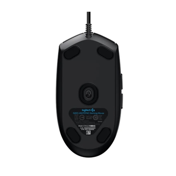 LOGITECH G203 SVART KABELANSLUTEN USB 8000 DPI SPELMUS svart