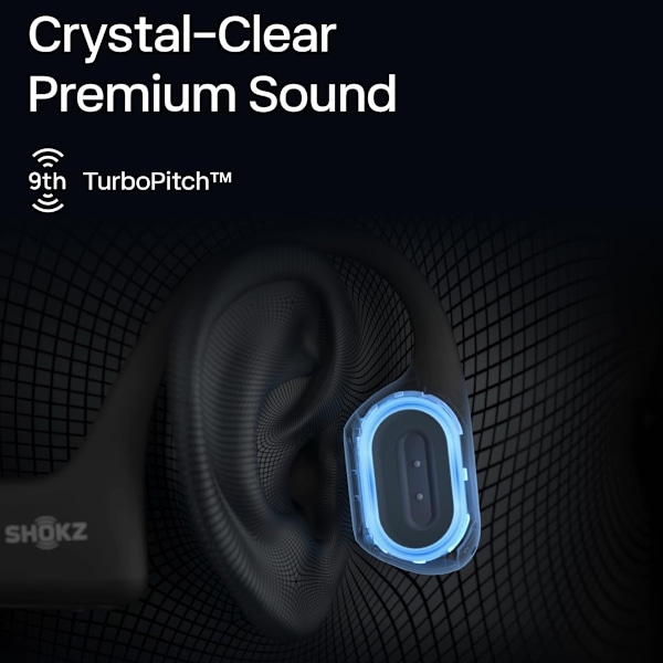 SHOKZ OpenRun Pro - Open-Ear Bluetooth Benledning Sport Hörlurar - Svart svart