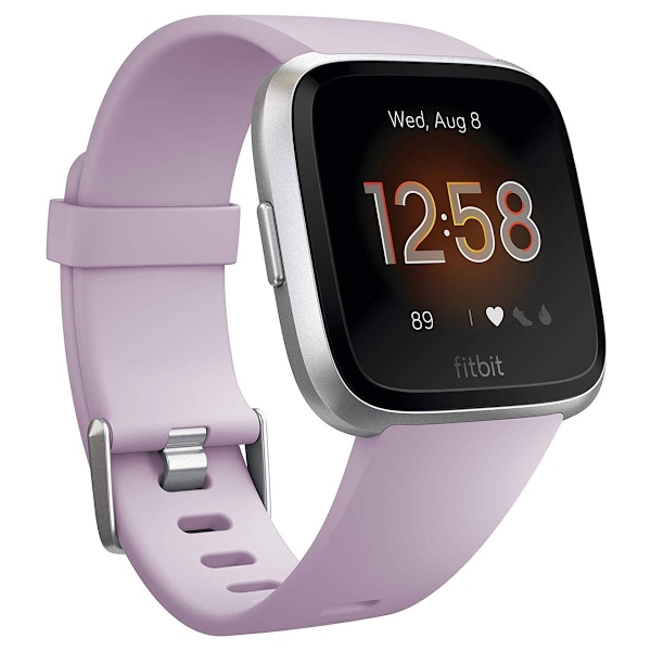 Fitbit Versa Lite 40mm Silver Urtavla Lila Silikonrem Smartwatch rosa