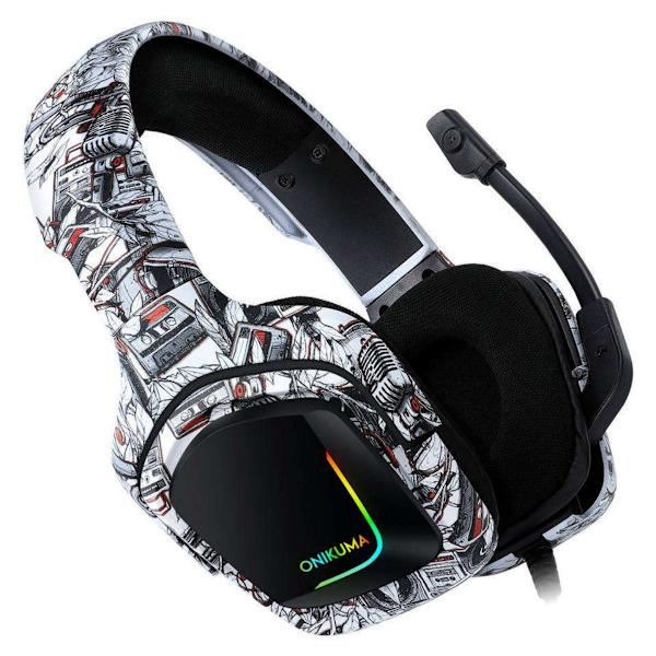 Gaming Headset ONIKUMA K20 Kamouflage Vitt Over-Ear Trådbundet Headset vit