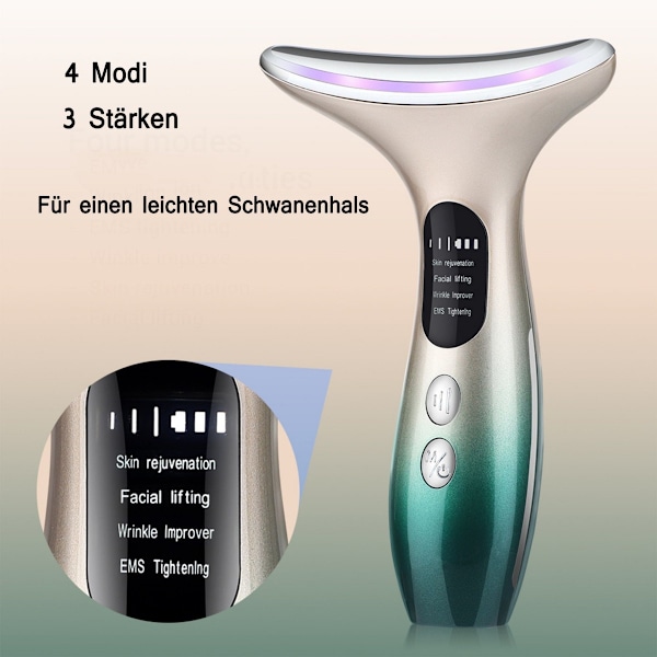 Skönhetsapparater, nackmassage, EMS-mikroström, massageinstrument flerfärgad