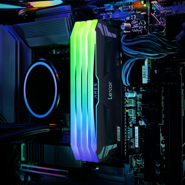 Lexar ARES DDR4 DIMM Desktop Memory 8G 3200Mhz RGB Black svart