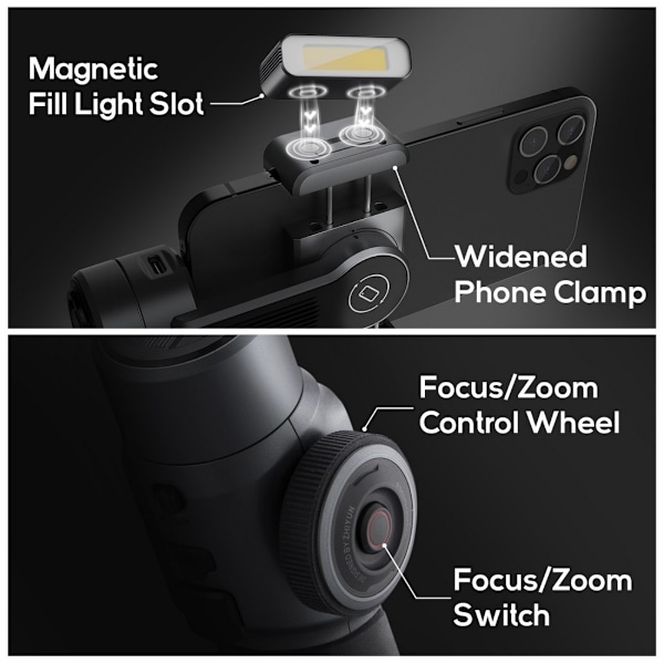 Zhiyun Smooth 5 Smartphone 3-axlig Handhållen Stabilisator - Standard svart
