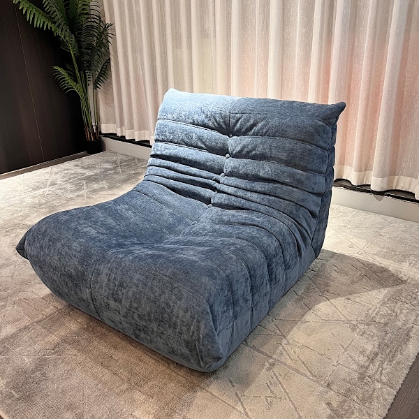 Togo ensitsig soffa - ljusblå - ingen montering, dubbelskikts skum, ergonomisk design, mjuk klädsel blå