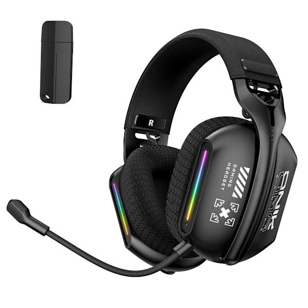 Onikuma GT808 Svart Over-the-Head Tri-Mode Bluetooth Headset svart