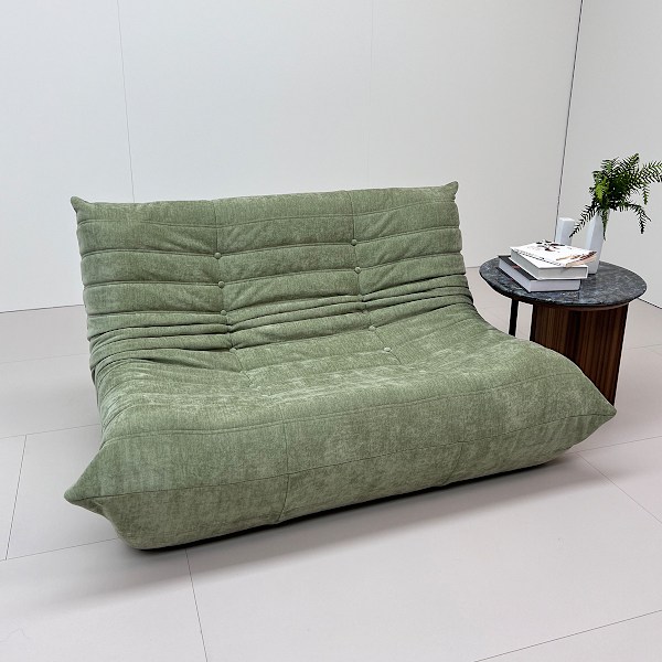 Togo Loveseat Sofa - Foliage Green - Ready-to-Use, Ergonomic Comfort, Double-Layer Foam, Premium Soft-Touch Fabric grön