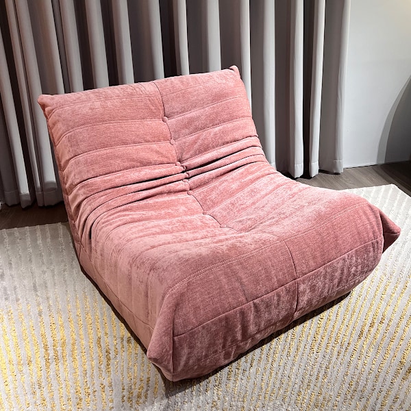Togo ensitsig soffa - rosa - ingen montering, dubbelskikts skum, ergonomisk design, mjuk klädsel rosa
