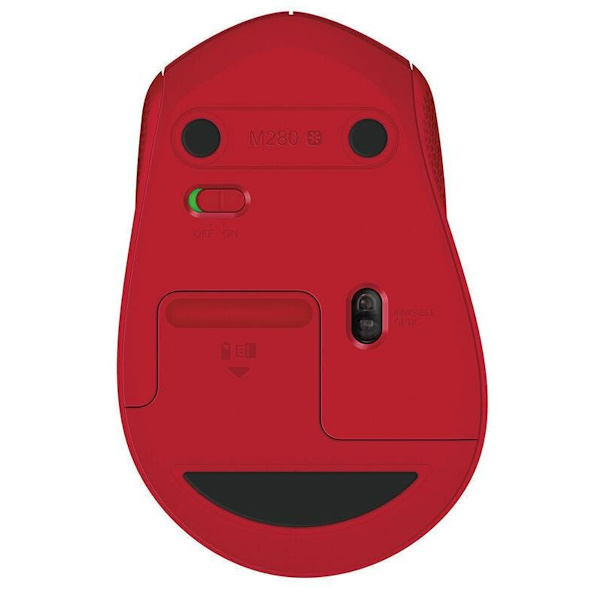 LOGITECH M280 RÖD TRÅDLÖS USB 1000 DPI KONTORSMUS MED USB-1000 DPI PÅ HÖGERKANTEN röd