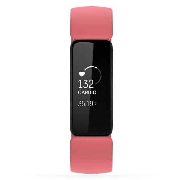 Fitbit Inspire 2 38mm Svart Urtavla Rosa Gummiband Fitness Tracker rosa
